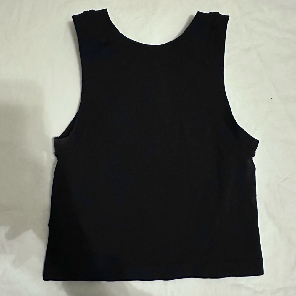 Free People black seamless tank-crop top